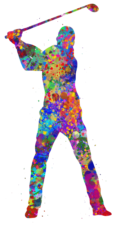 abstract graphic of a person swinging